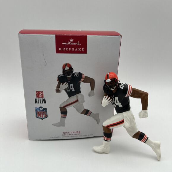 Hallmark NFL Nick Chubb Keepsake Christmas Ornament Cleveland Browns Football - Picture 1 of 6